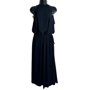 UNCLE FRANK Women's Black Crepe Halter Jumpsuit